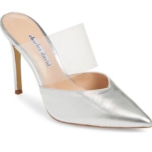 Charles David Cammy Silver Heels Sleek Modern Design